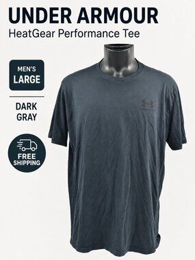Under Armour HeatGear Men's L Dark Gray Loose Fit Performance T-Shirt